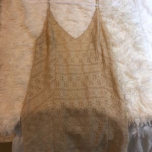 Free People Scoop Back Cream Dress